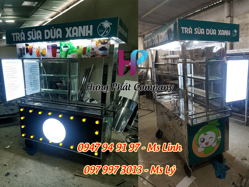 xe ban tra sua dua xanh