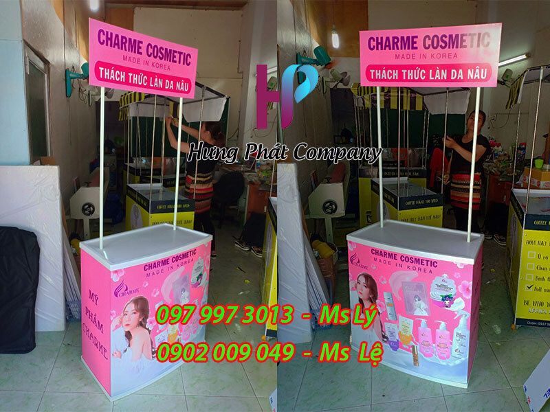booth nhựa mỹ phẩm charme