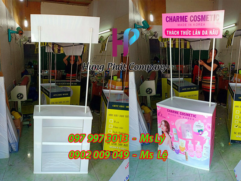 booth nhựa mỹ phẩm