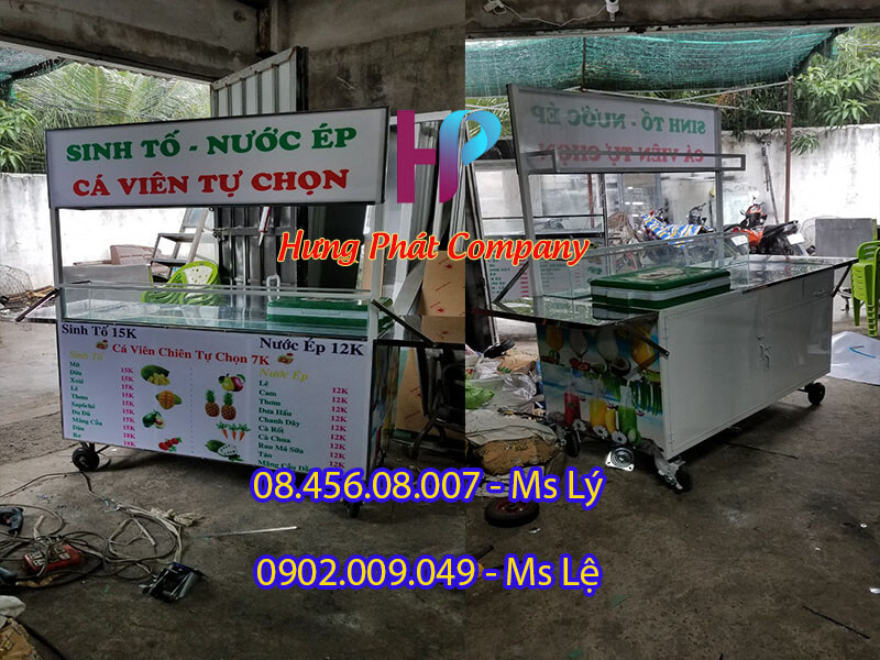 xe đẩy bán nước ép
