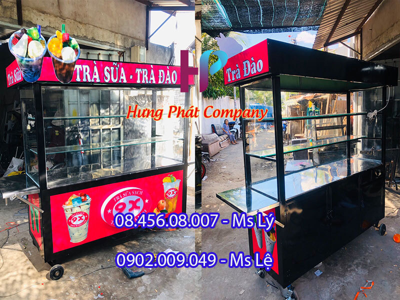 xe đẩy bán trà đào nổi bật