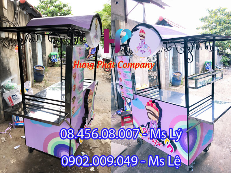 xe sắt bán trà sữa đẹp lưu động