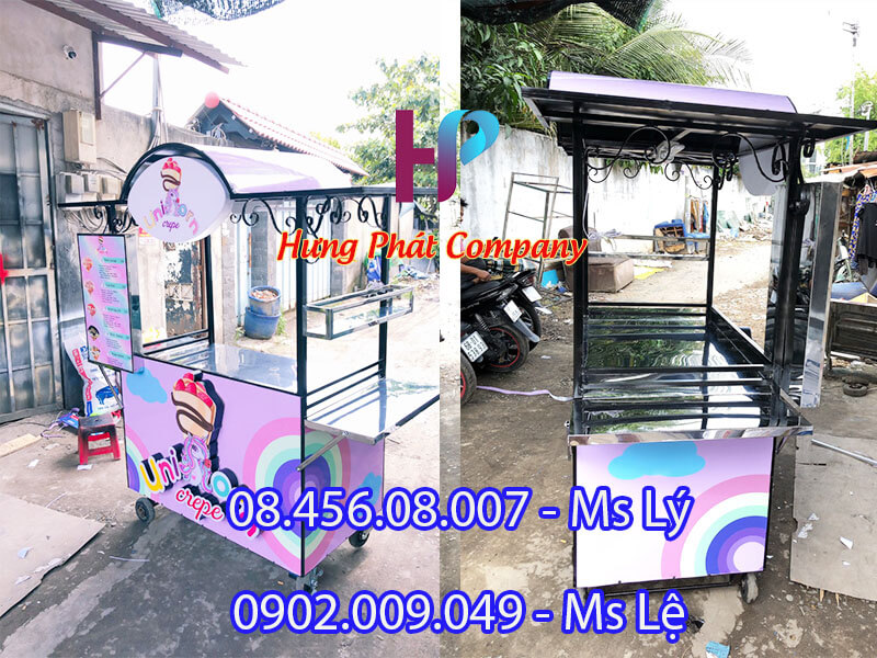 xe sắt bán trà sữa đẹp phong cách