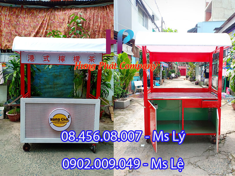 xe bán trà chanh Hong Cha