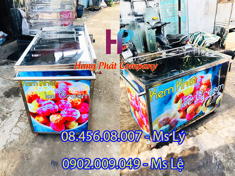 xe bán kem bằng inox giá rẻ
