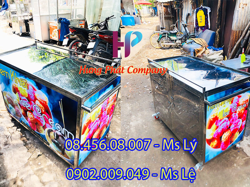 xe bán kem bằng inox đẹp