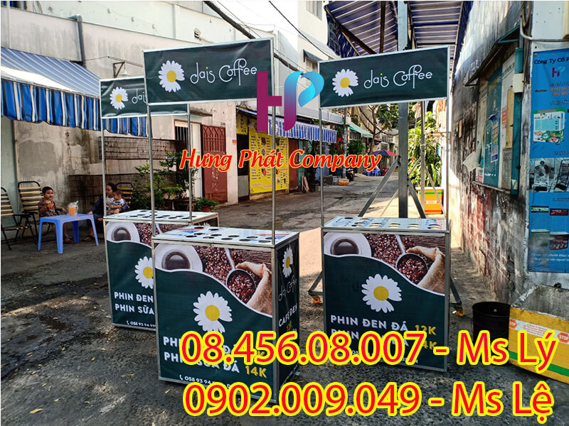 quầy sắt bán cà phê lưu động đẹp