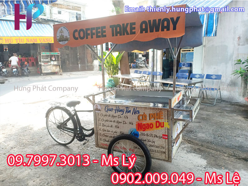 xe đạp bán cà phê take away đẹp