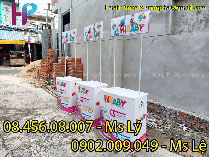 quầy booth sampling lắp ráp giá rẻ quảng cáo