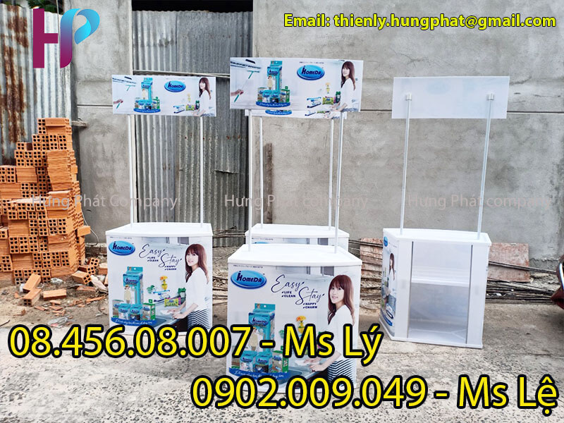 quầy tiếp thị sampling bằng nhựa lưu động
