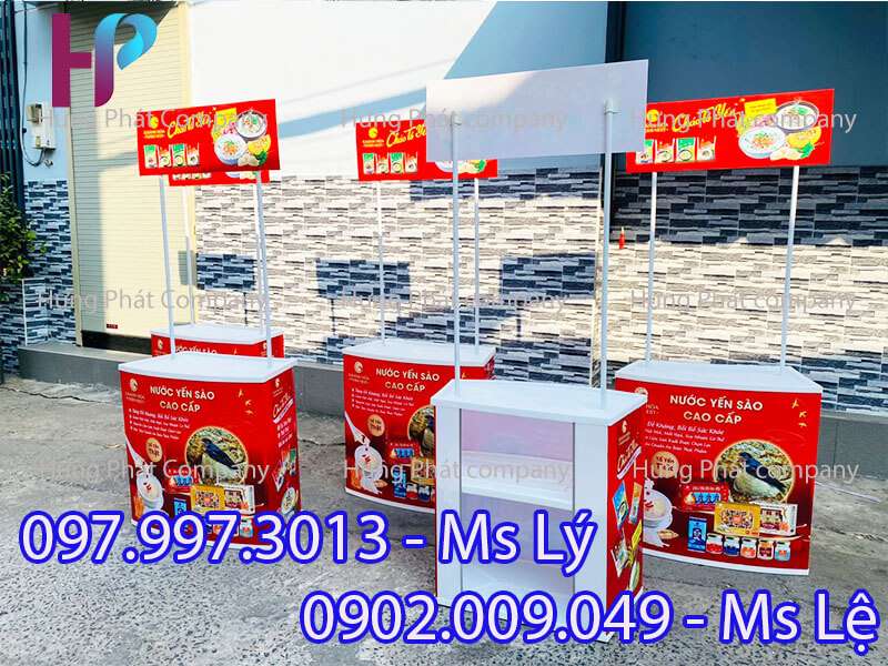 quầy booth sampling gấp gọn hội chợ