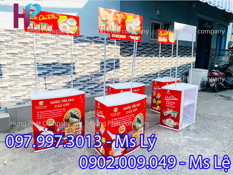 quầy booth sampling gấp gọn yến sào
