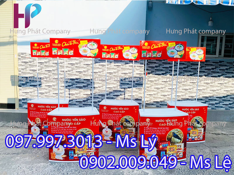 quầy booth sampling gấp gọn hội chợ