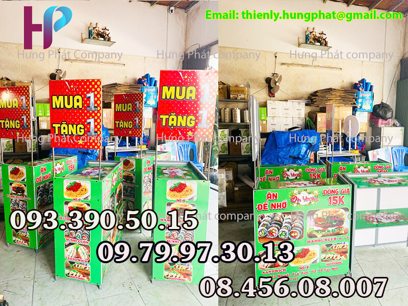 quầy bán đồ ăn sáng lưu động xếp gọn