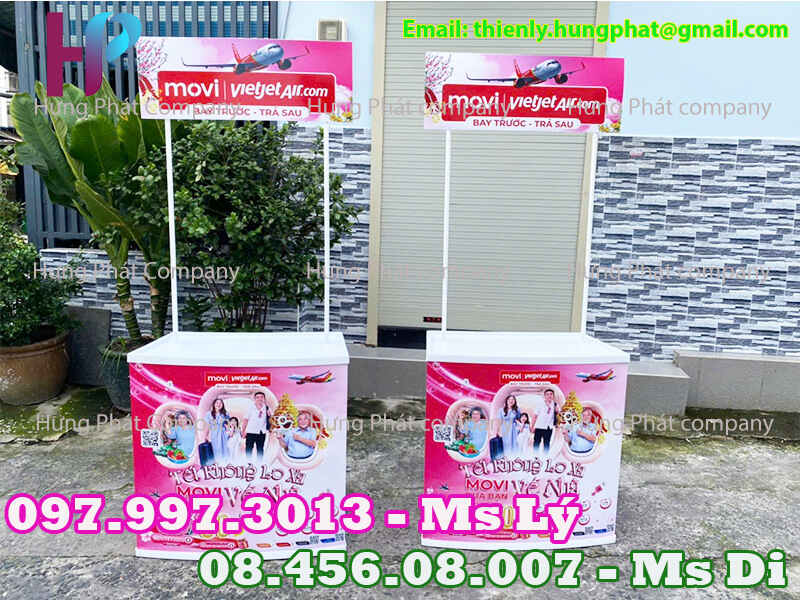 quầy quảng cáo sản phẩm lưu động ngoài trời