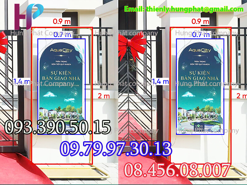 khung treo banner quảng cáo sang trọng nhà hàng