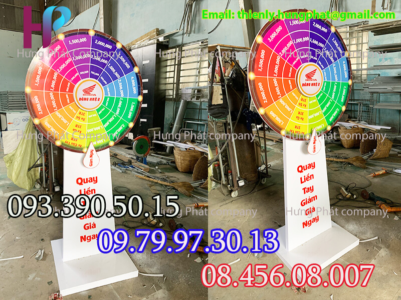 vòng quay trúng thưởng bằng gỗ thiết kế