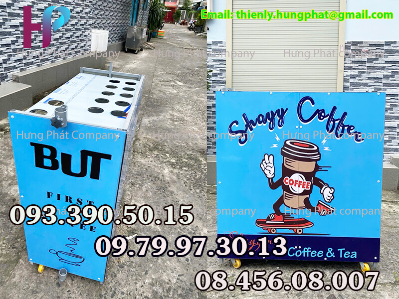 quầy cà phê lưu động vỉa hè có dù