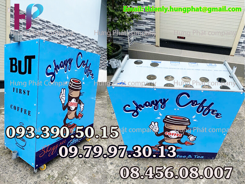 quầy cà phê lưu động vỉa hè gấp gọn