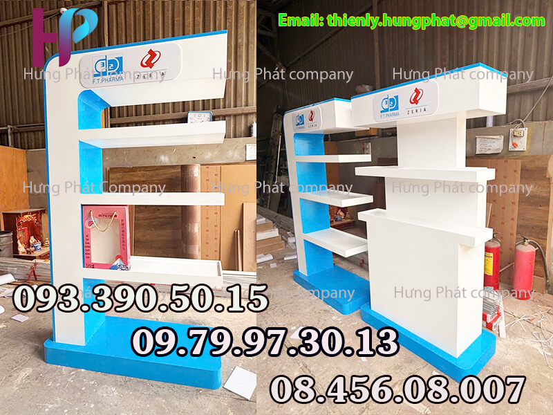kệ trưng bày siêu thị bằng gỗ lưu động