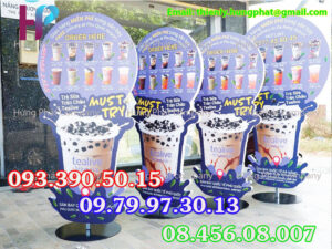 ly trà sữa mô hình quảng cáo vỉa hè